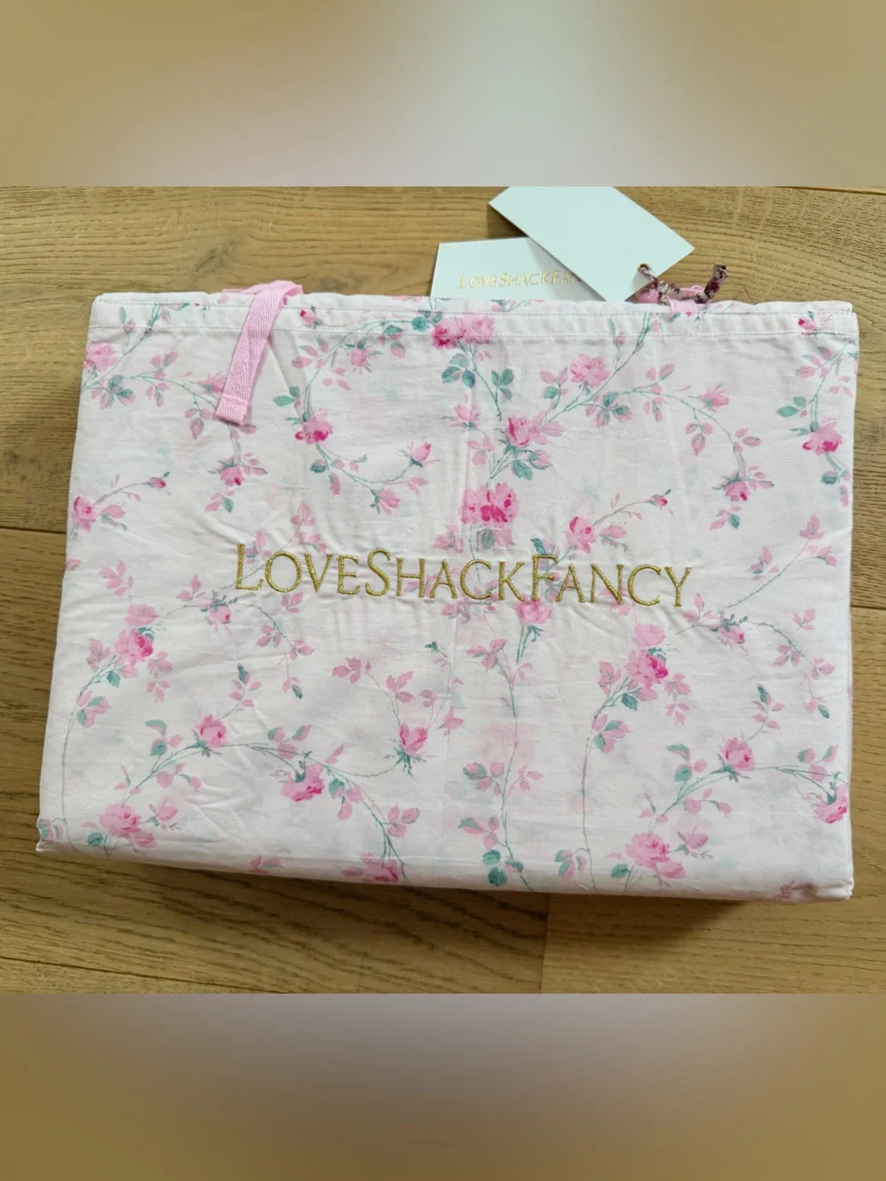 LoveShackFancy Pink Parisian Floral Cotton Duvet Cover twin XL